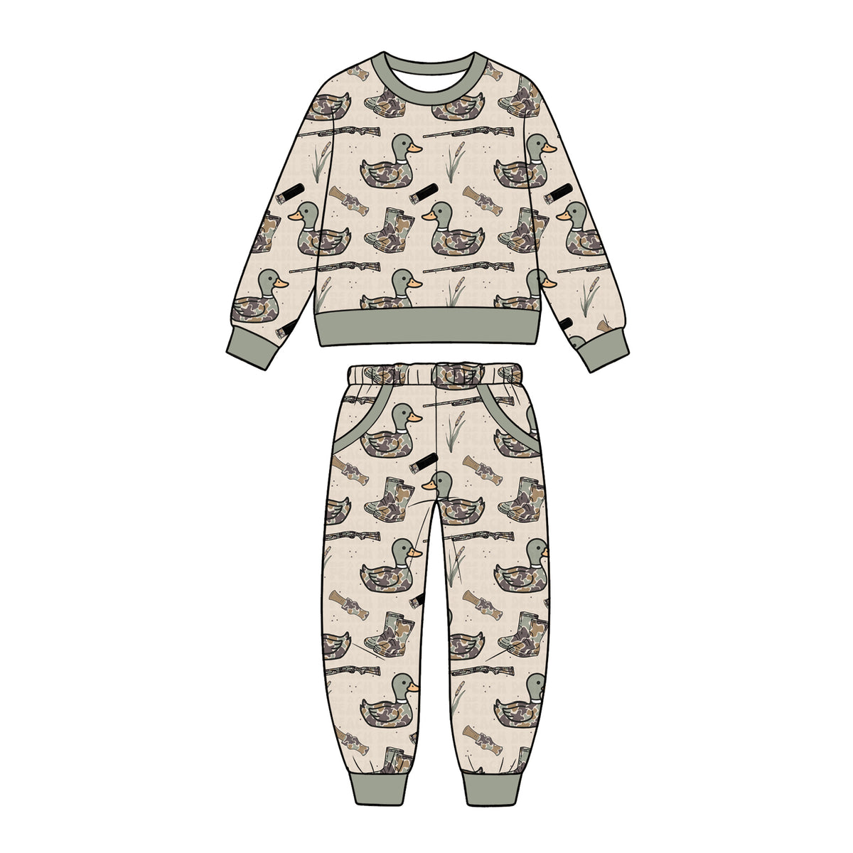 Pre order kids sibling camo duck outfit