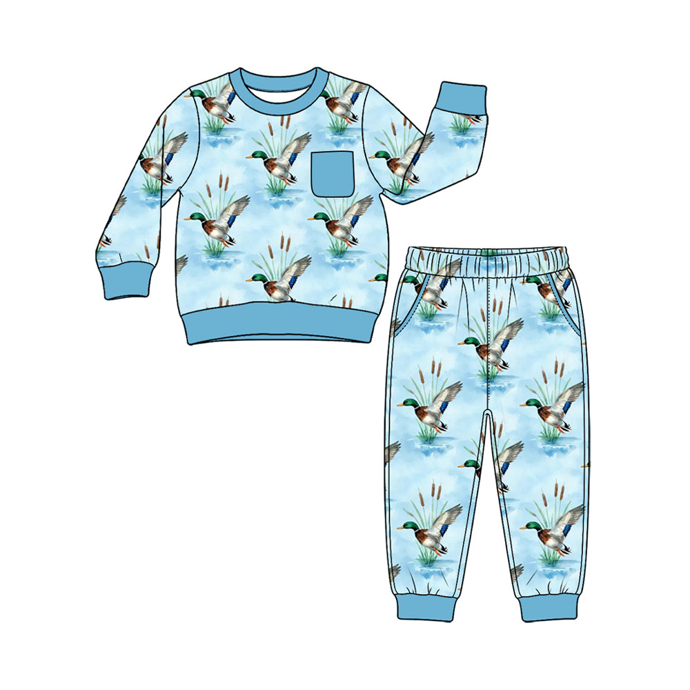Pre order mallard outfit and romper sibling boys clothing