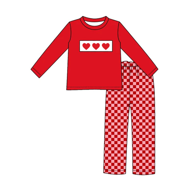 Pre order red heart bow valentine sibling clothing