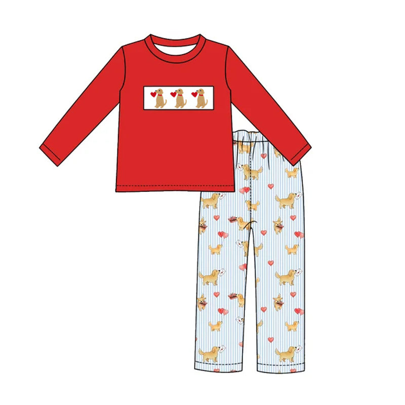 Pre order sweet heart dog valentine sibling girls clothing