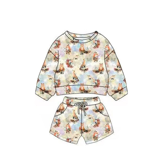 presale BLS0020 Baby Boys Hunting Frogs Long Sleeve Top Pockets Shorts Clothes Sets D 1115
