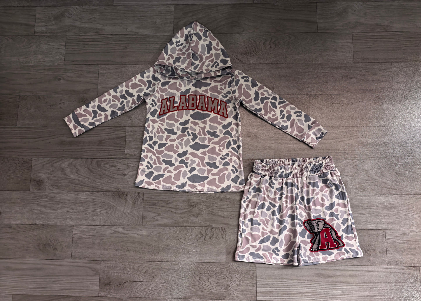Custom order alabama print long sleeve hoodie shorts set
