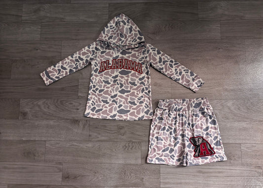 Custom order alabama print long sleeve hoodie shorts set