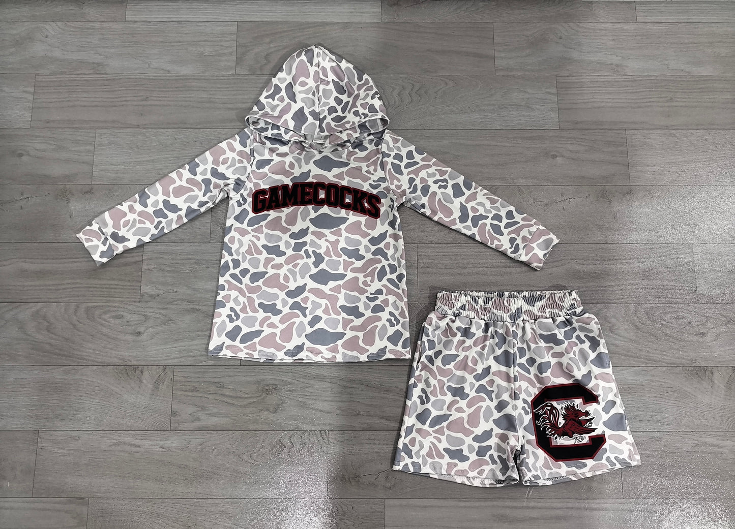 Pre order long sleeve camo hooded team outfit
