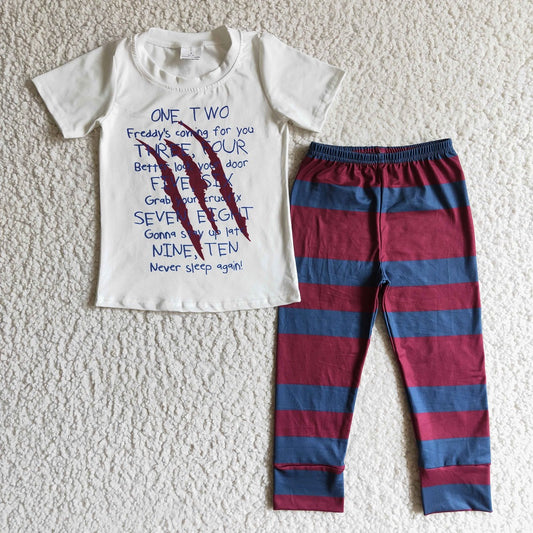 BSPO0034 Boys' ONE TWO short-sleeved striped trouser suit