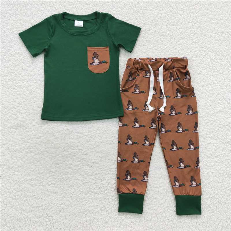 Match Sibling Girls Baby Boys Duck Hunting Season Dresses Rompers Clothes Sets