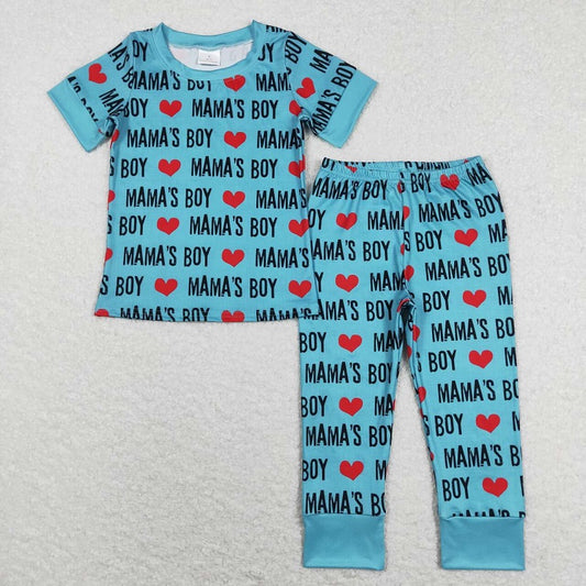 BSPO0168 MAMA`S BOY blue short-sleeved trousers suit