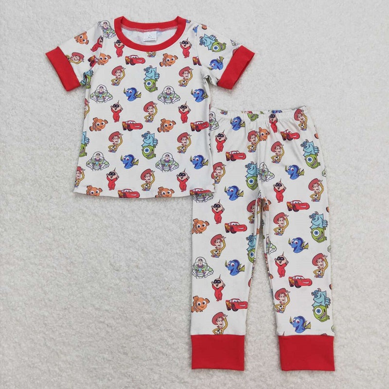 BSPO0322 Beige Short Sleeve Long Pants Pajama Set
