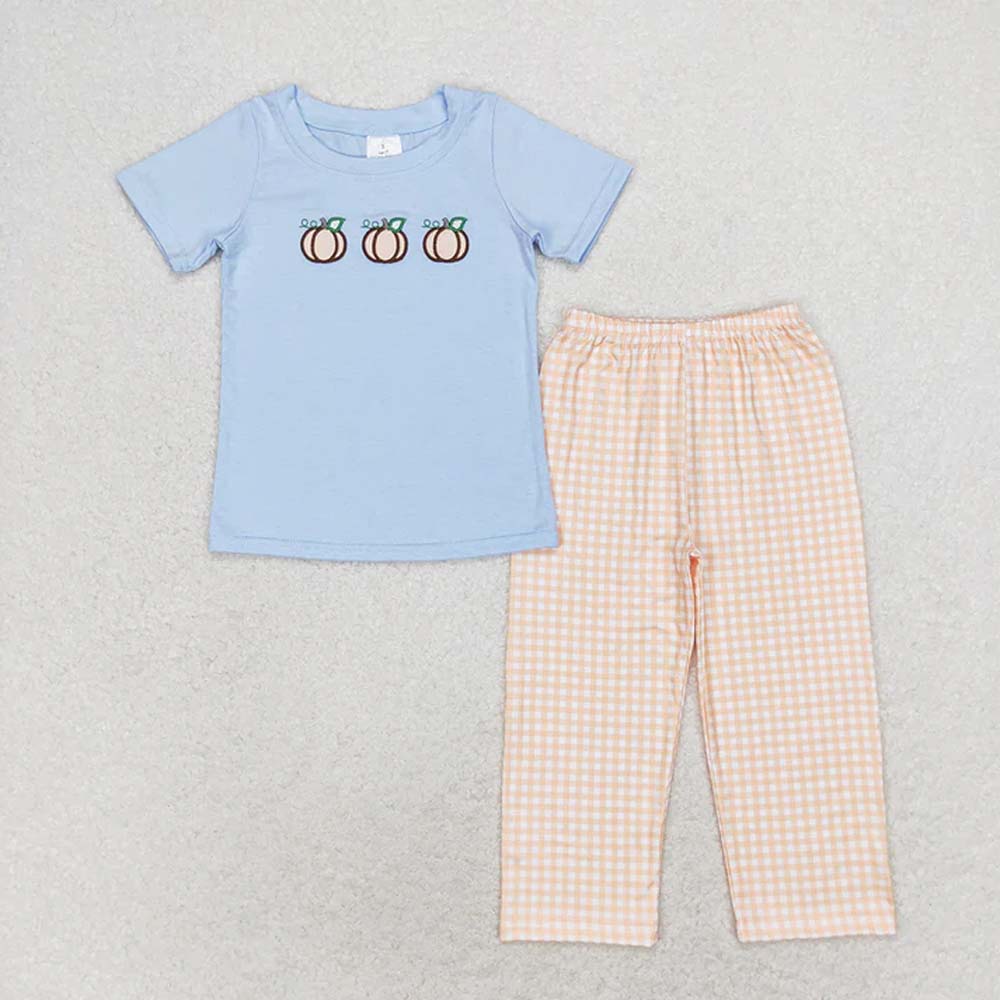 Sibling Baby Boys Dogs Pumpkin Tops Pants Outfits Clothes Sets  D 6.26