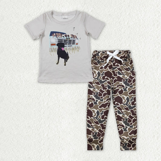 Duck puppy light-colored short-sleeved camouflage brown-green beige trousers suit BT0423+P0433