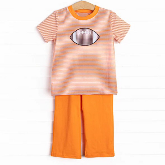 presale BSPO0469  Rugby Orange Striped Short Sleeve Pants Suit 2024 7.22