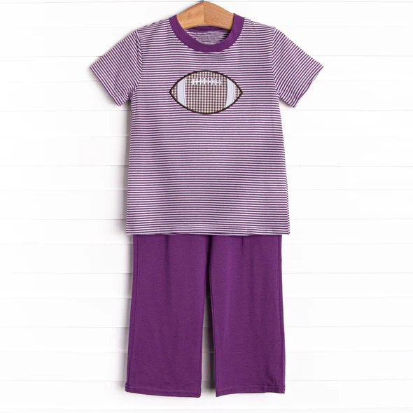 presale BSPO0471  Rugby Purple Striped Short Sleeve Pants Suit 2024 7.22