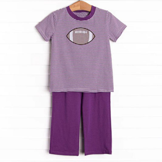 presale BSPO0471  Rugby Purple Striped Short Sleeve Pants Suit 2024 7.22