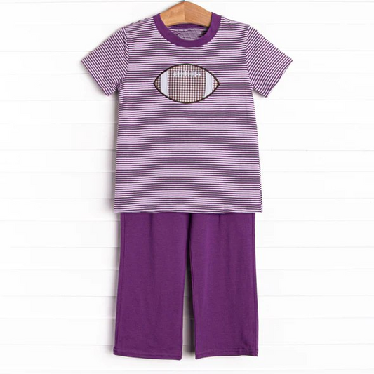 presale BSPO0471 Rugby Purple Striped Short Sleeve Pants Suit 2024 7.22