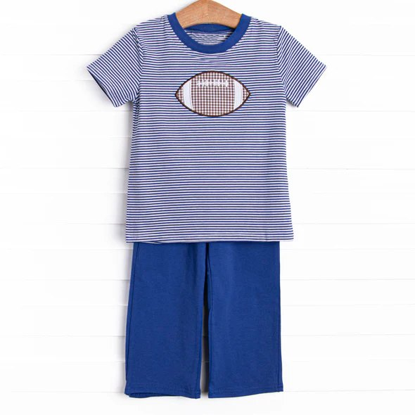 presale BSPO0472 Rugby Blue Striped Short Sleeve Pants Suit 2024 7.22