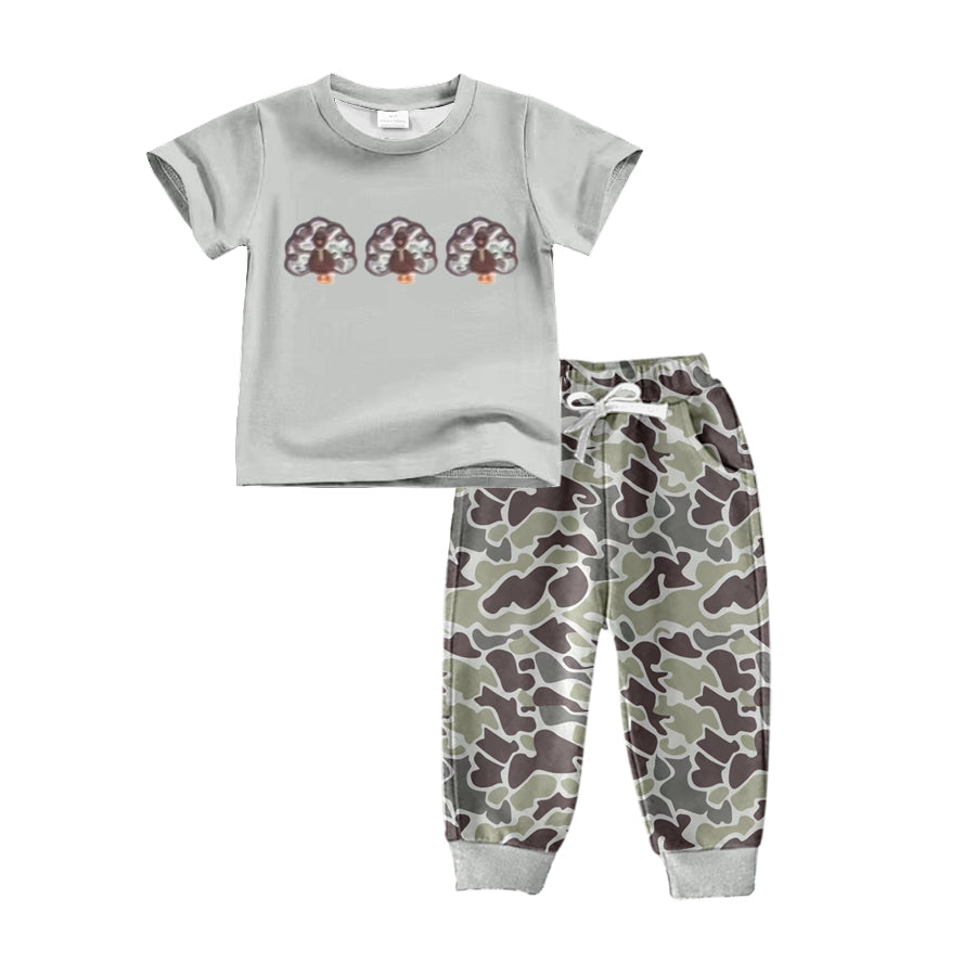 presale BSPO0482  Camouflage Turkey Grey Short Sleeve Pants Set   2024 8.27