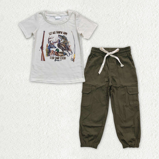 BSPO0485 Baby Boys Fishing Hunting Green Cargo Pants Clothes Sets