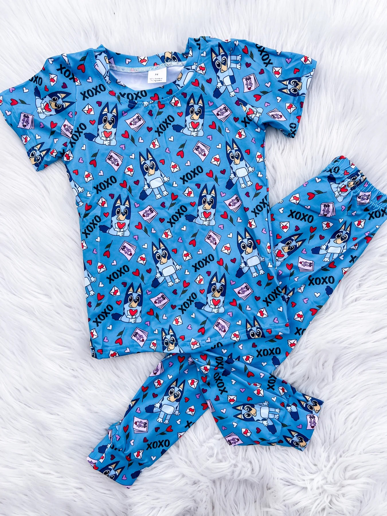 presale BSPO0489 Heart blue short-sleeved trousers pajamas set   2024 9.5