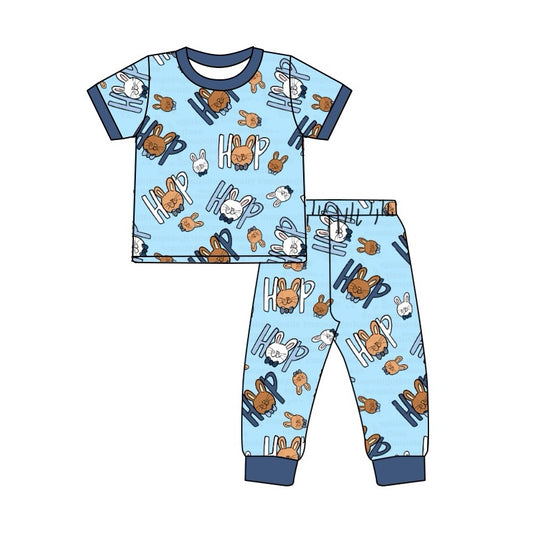 presale BSPO0496   Bunny hop blue short-sleeved trousers pajama set  2024 9.27