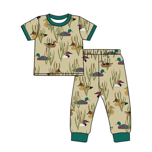 presale BSPO0517  Duck cattail green short-sleeved long pants pajamas set 2024 10.18
