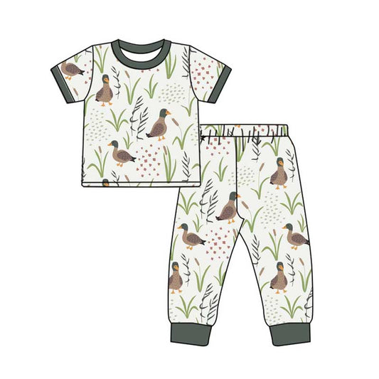 presale BSPO0519 Duck grass green short-sleeved long pants pajama set  2024 10.19