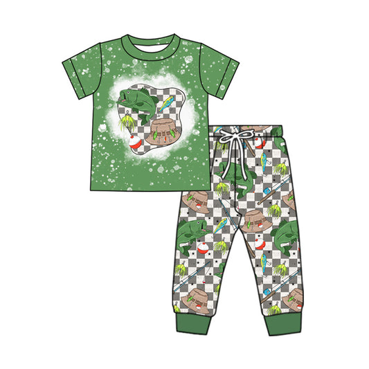 presale BSPO0539 Hat plaid green short-sleeved trousers suit 2024 11.26