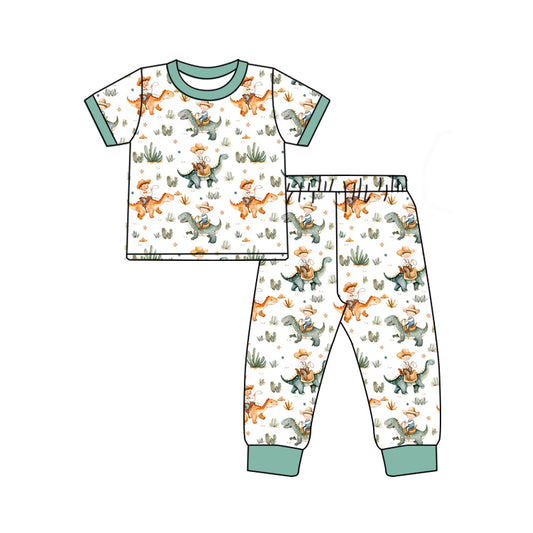 presale BSPO0562 Baby Boys Short Sleeves Dinosaurs Top Pants Pajamas Set D 4.25