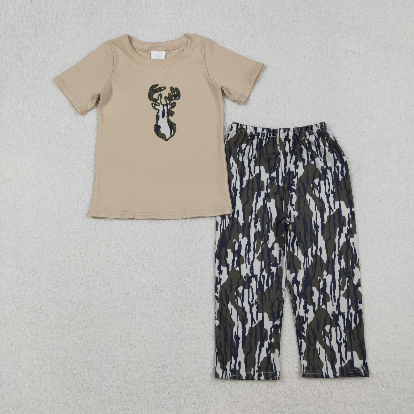 BSPO0582 Embroidery Camo Deer Baby Boys Top Flare Pant Hunting Set  D 1024