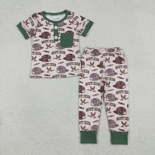 Baby Boys Camouflage Hat with Ducks Pocket Top And Pants Southern Themed Outfit Set for Infants