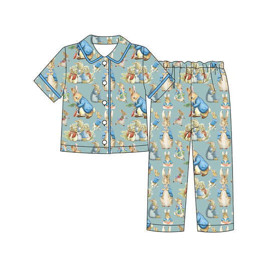 presale BSPO0601  Baby Boys Carrots Rabbits Button Top Pants Easter Pajamas Sets  D 930