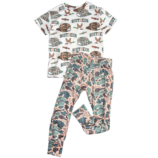 presale BSPO0611 Baby Boys Camo Hats Ducks Calls Top Leggings Southern Clothes Sets  D 1014