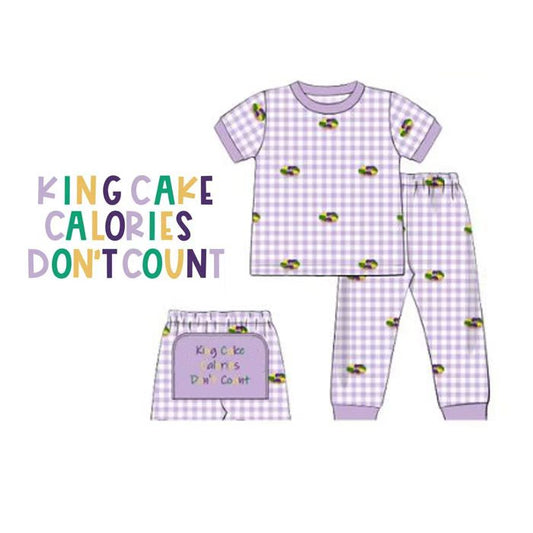 presale BSPO0630 Baby Boys Mardigras King Cake Donuts Top Pants Checked Pajamas Sets D 1113