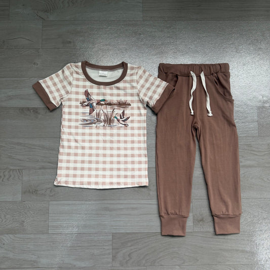 Pre order brown mallard print jogger set