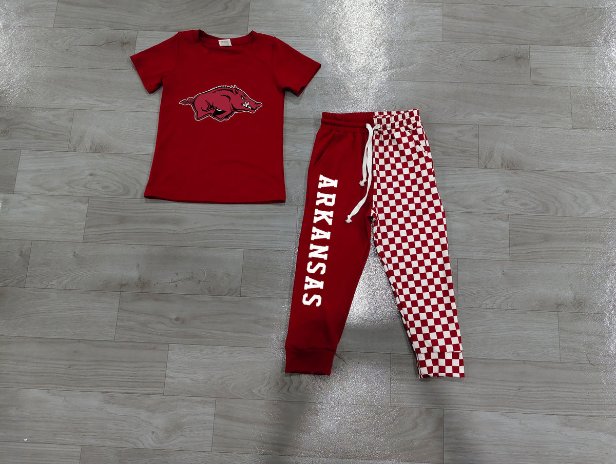 Pre order digital print football team joggers set kids clothing