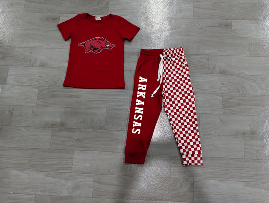Pre order digital print football team joggers set kids clothing