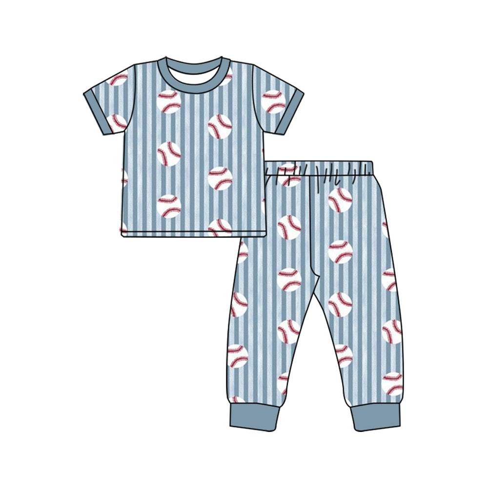 Pre order baseball print pjs sibling clothing