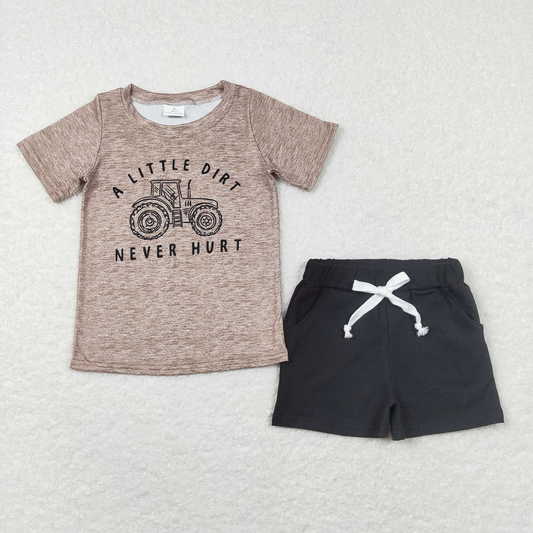 BSSO0450 Baby Boys A Little Dirt Never Hurt Shirts Shorts Outfits Clothes Sets