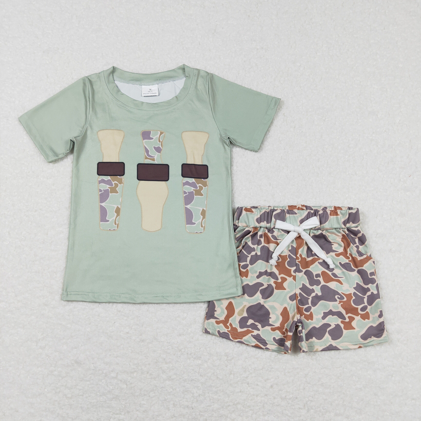 BSSO0457 Baby Boys Duck Call Camo Tee Shirts Shorts Summer Clothes Sets