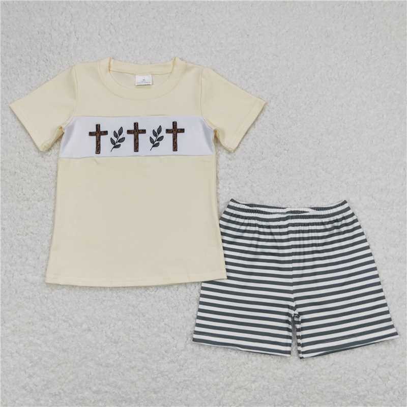 Match Baby Boys Easter Cross Rompers Sets
