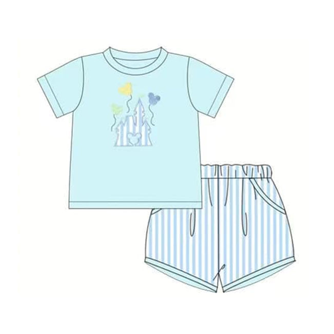 preorder BSSO0777 Baby Boys Cartoon Castle Shorts Set