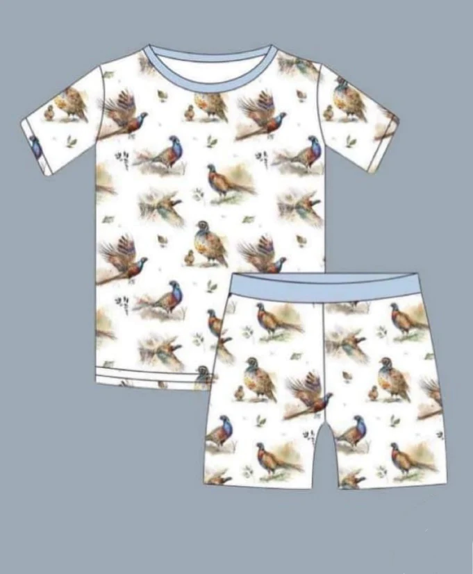 presale BSSO0913 Birdie White Short Sleeve Shorts Pajama Set