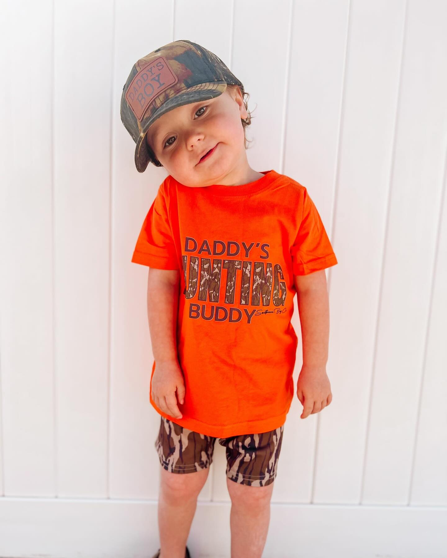 BSSO0922 daddy's hunting buddy orange short sleeve camouflage shorts suit  BT0672+SS0201