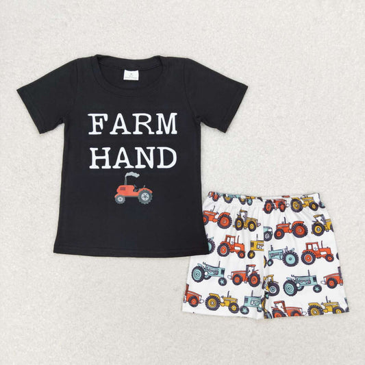 BSSO0942 Tractor black short sleeve shorts suit D 3.13