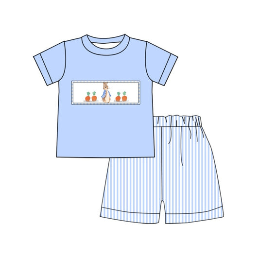 Presale BSSO1026 Carrot Rabbit Blue Short Sleeve Striped Shorts Suit 2024 10.26