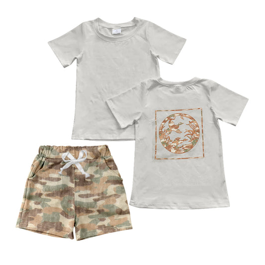 Presale BSSO1042  Duck short sleeve camouflage shorts suit  2024 10.30