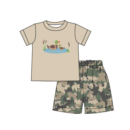 presale BSSO1053 Duck Pond Khaki Short Sleeve Camouflage Shorts Outfit 2024 11.2
