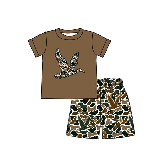 presale BSSO1054 Camouflage duck brown short sleeve shorts set 2024 11.2