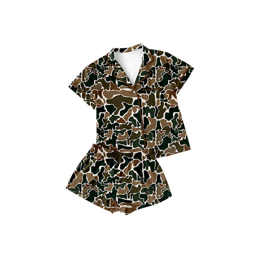 presale BSSO1064 Camouflage Beige Short Sleeve Shorts Pajama Set 2024 11.6
