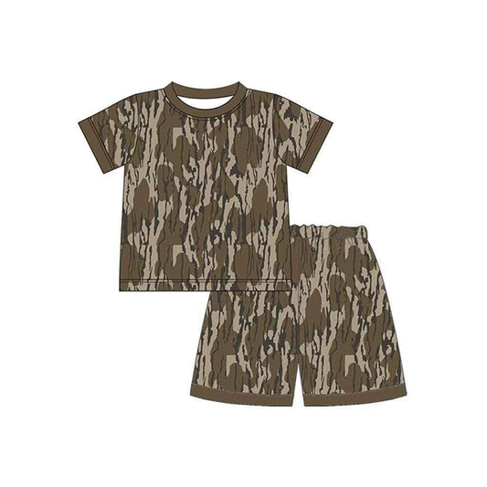 Presale BSSO1115  Camouflage Army Green Short Sleeve Shorts Pajama Set 2024 11.16