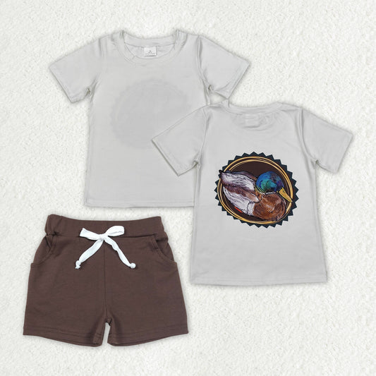 BSSO1133 Baby Boys Duck Hunting Top Pocket Shorts Clothes Sets